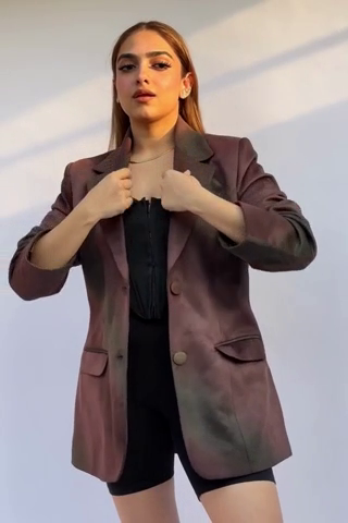 Rust Grunge Oversized Blazer