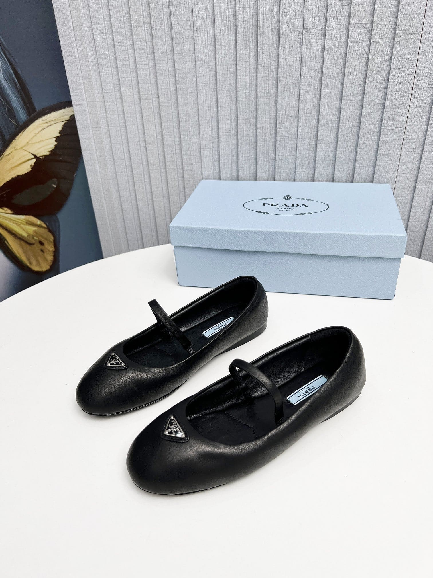 Prada Soft Padded Nappa Leather Ballerinas Black 1F122N 2Dl8 F0002 F 005
