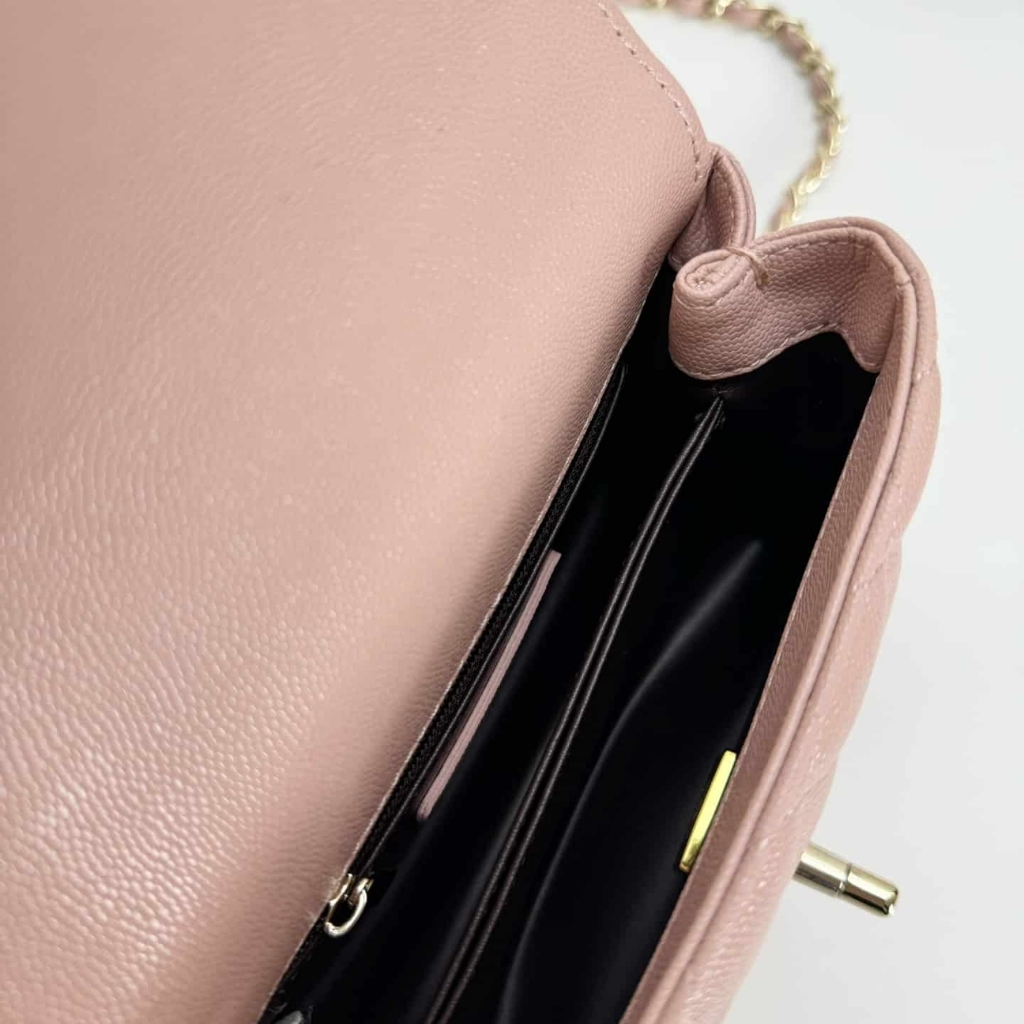 Chanel Mini Coco Handle Flap Bag Caviar Gold Hardware Pink 19Cm