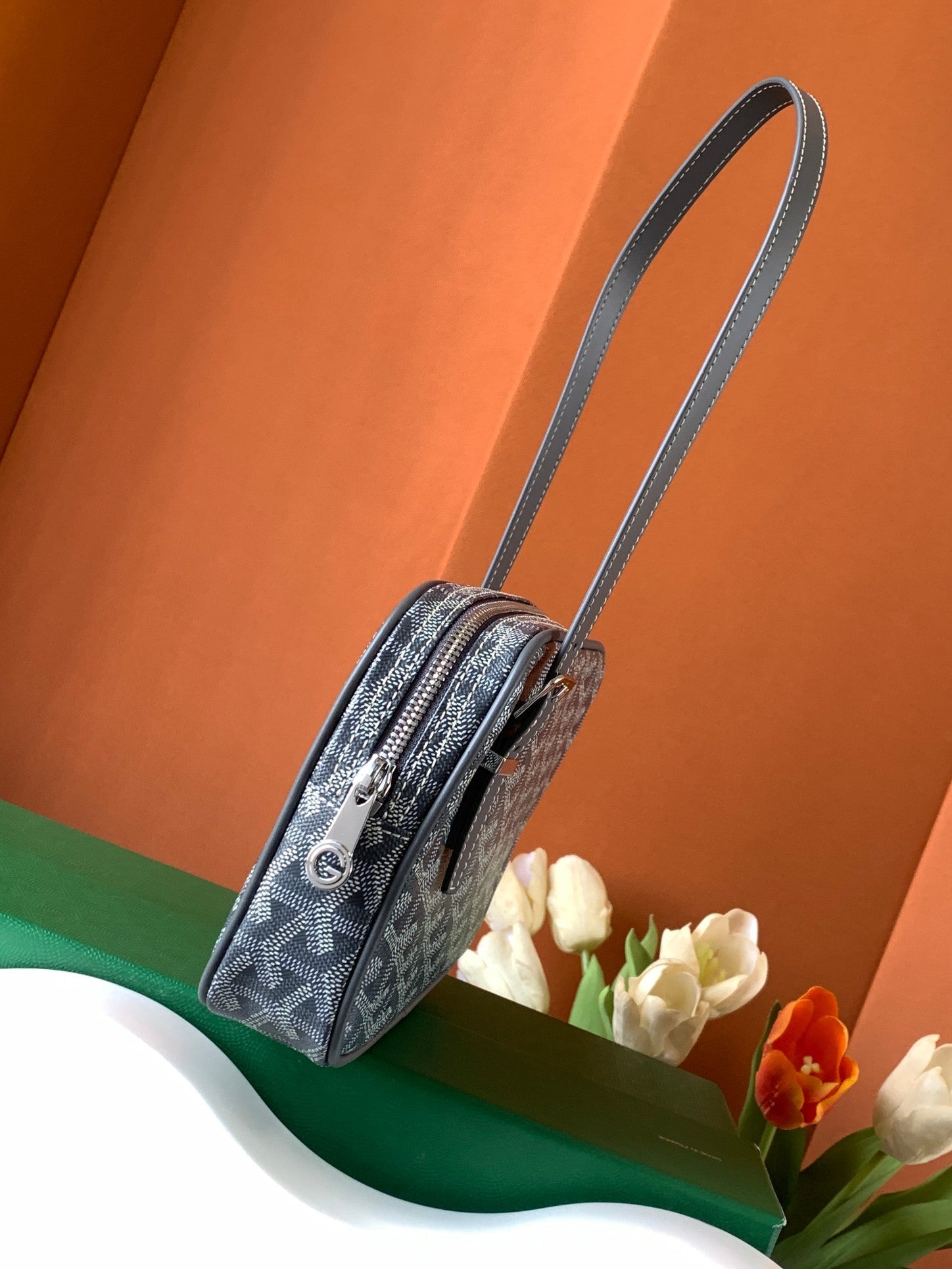 Goyard Yona Bag Coated MM 21Cm Grey Canvas