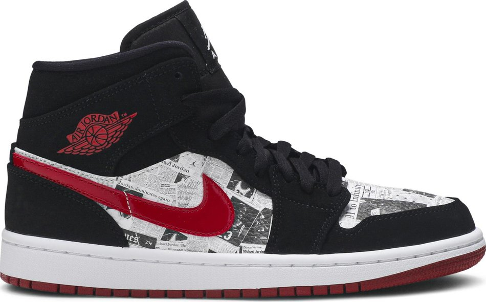 Air Jordan 1 Mid SE Newspaper Air Times 852542-061