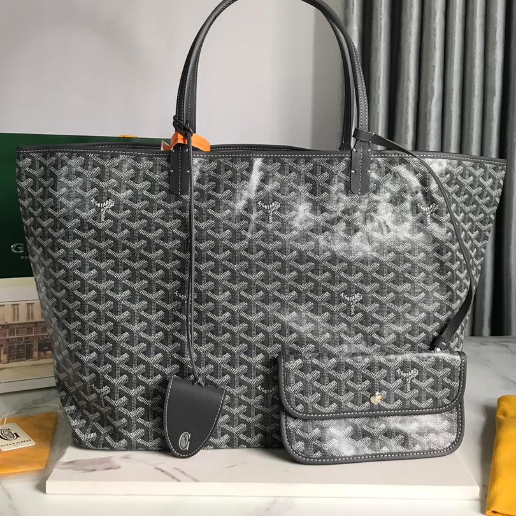 Goyard Saint Louis Gm Black Canvas 40Cm/15.7in