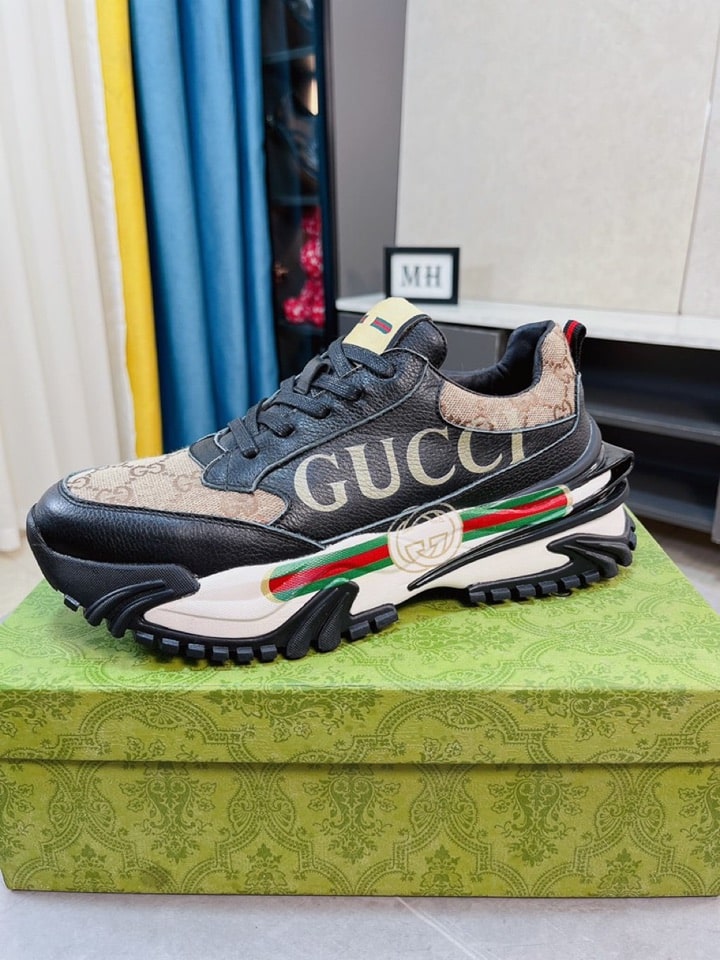 Gucci Gc Rhython Leather Sneaker Black