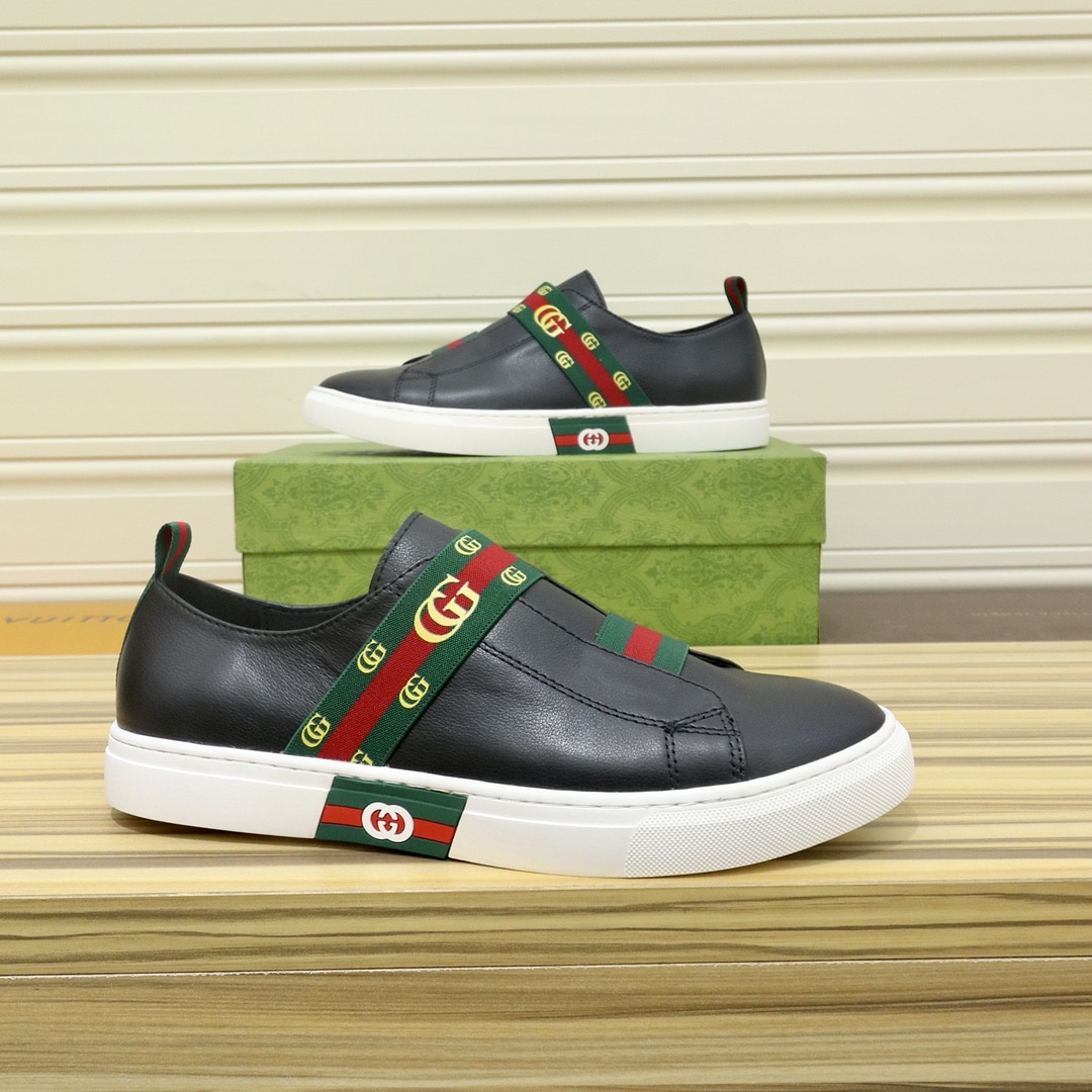 Gucci Gg Slip On Sneaker Leather Black