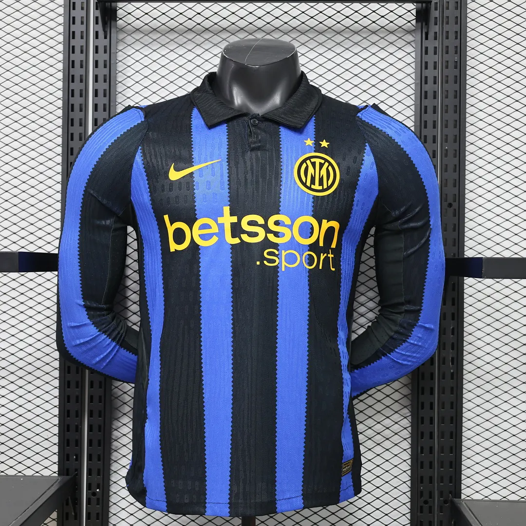 2026/27 Serie A Inter Milan Team Home Football Jersey Player Version Long Sleeves - JerseyFun