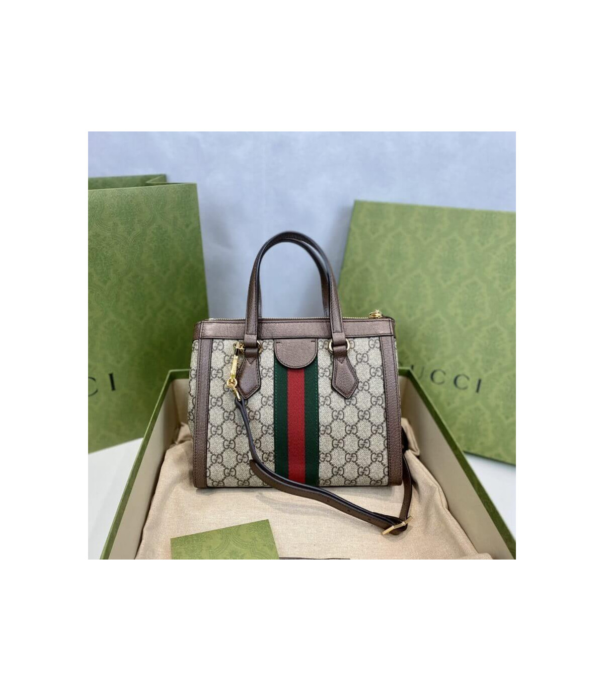 Gucci Ophidia GG Supreme Small Top Handle Tote Bag 24cm/9.4in