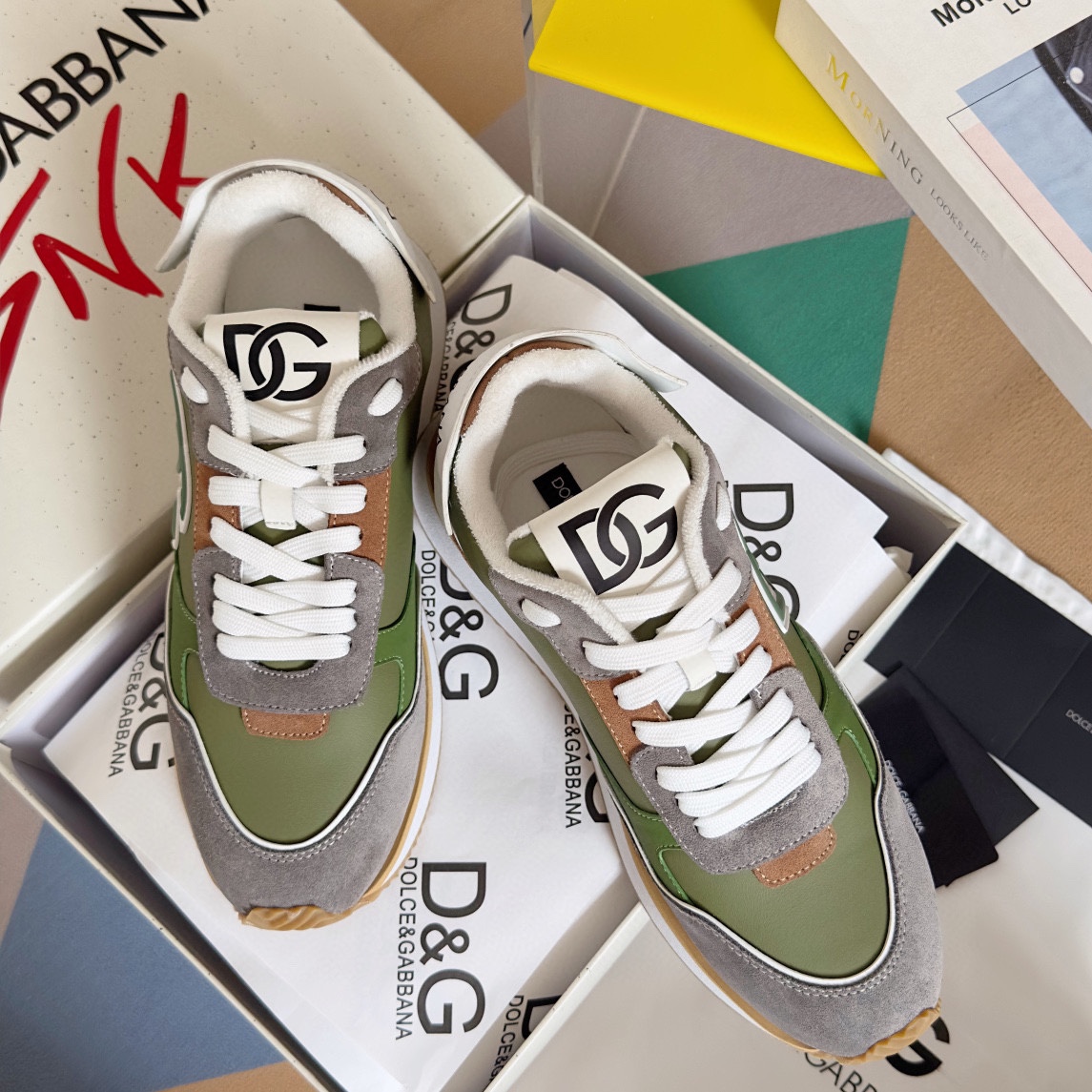 DOLCE & GABBANA Mixed-material DG CUSHION sneakers