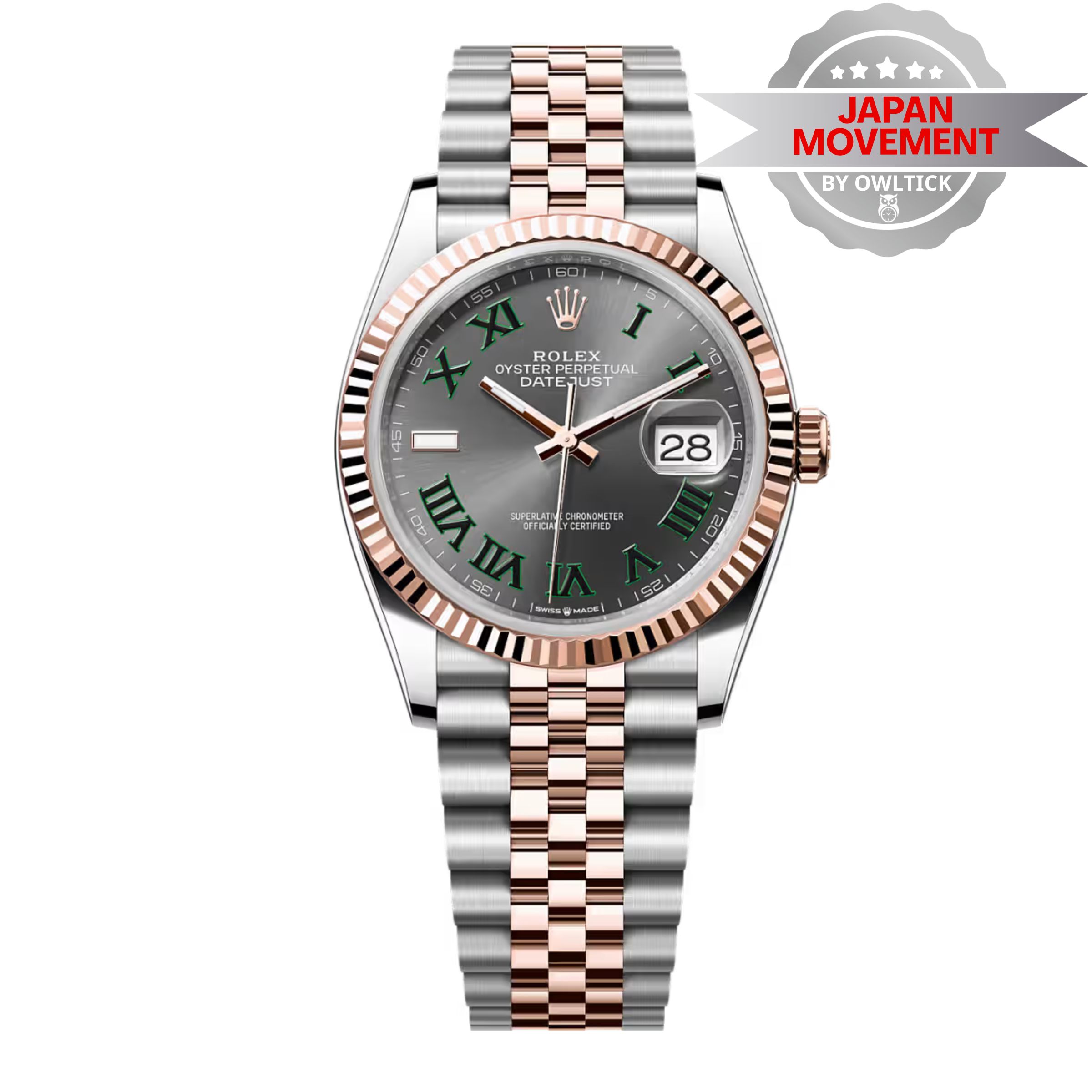 [Superclone] Rolex Datejust 36mm Slate Dial Everose Jubilee 126231