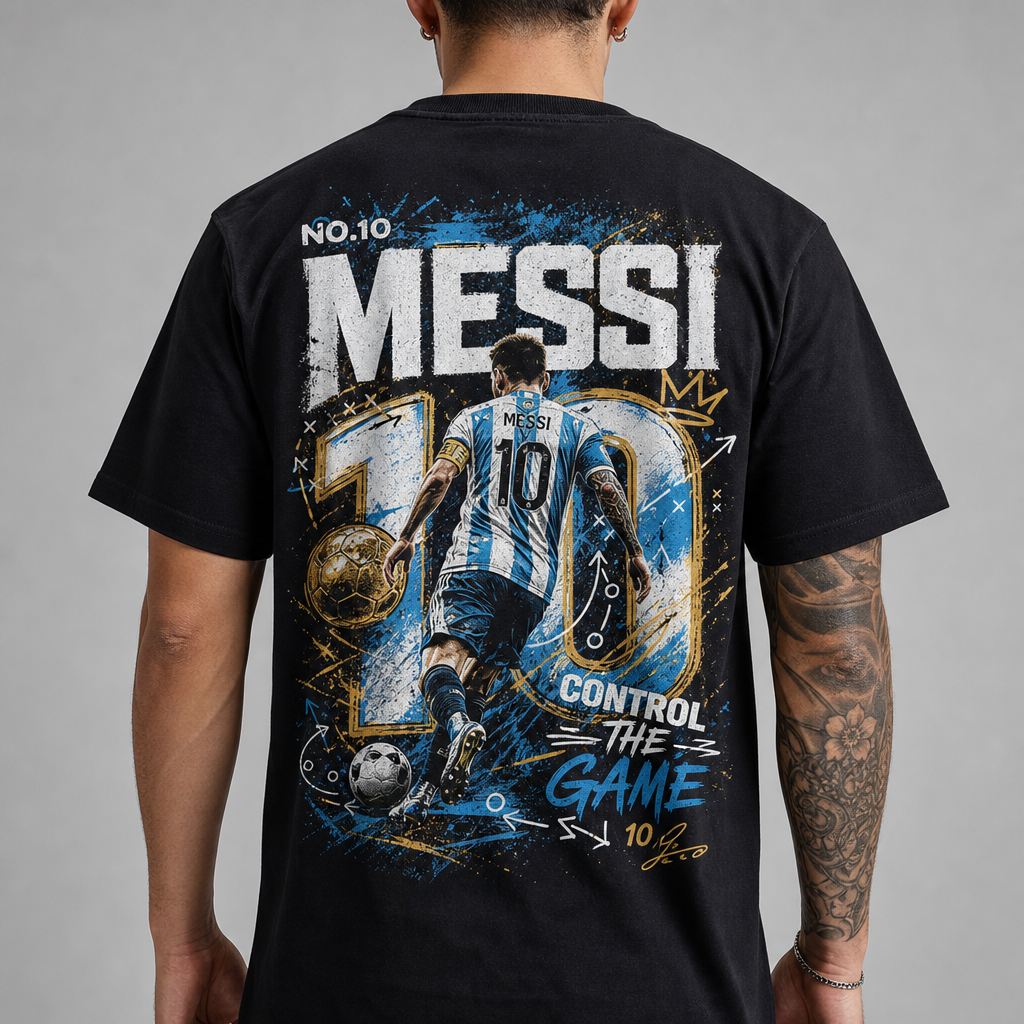 Messi World Cup Printed T-Shirt Unisex Loose Fit T-Shirt 100% Cotton Soft Comfortable Summer Casual Printed Top