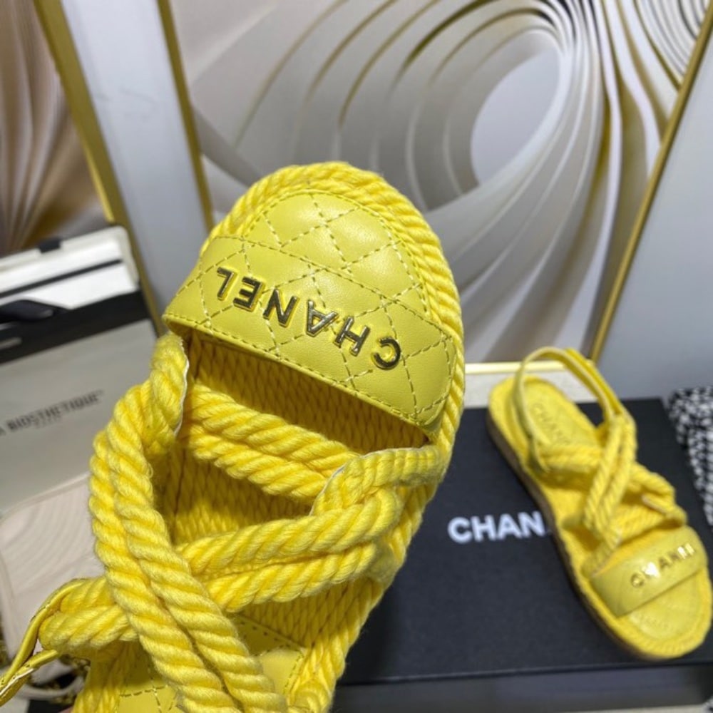 Chanel Rope Sandals Strap Yellow