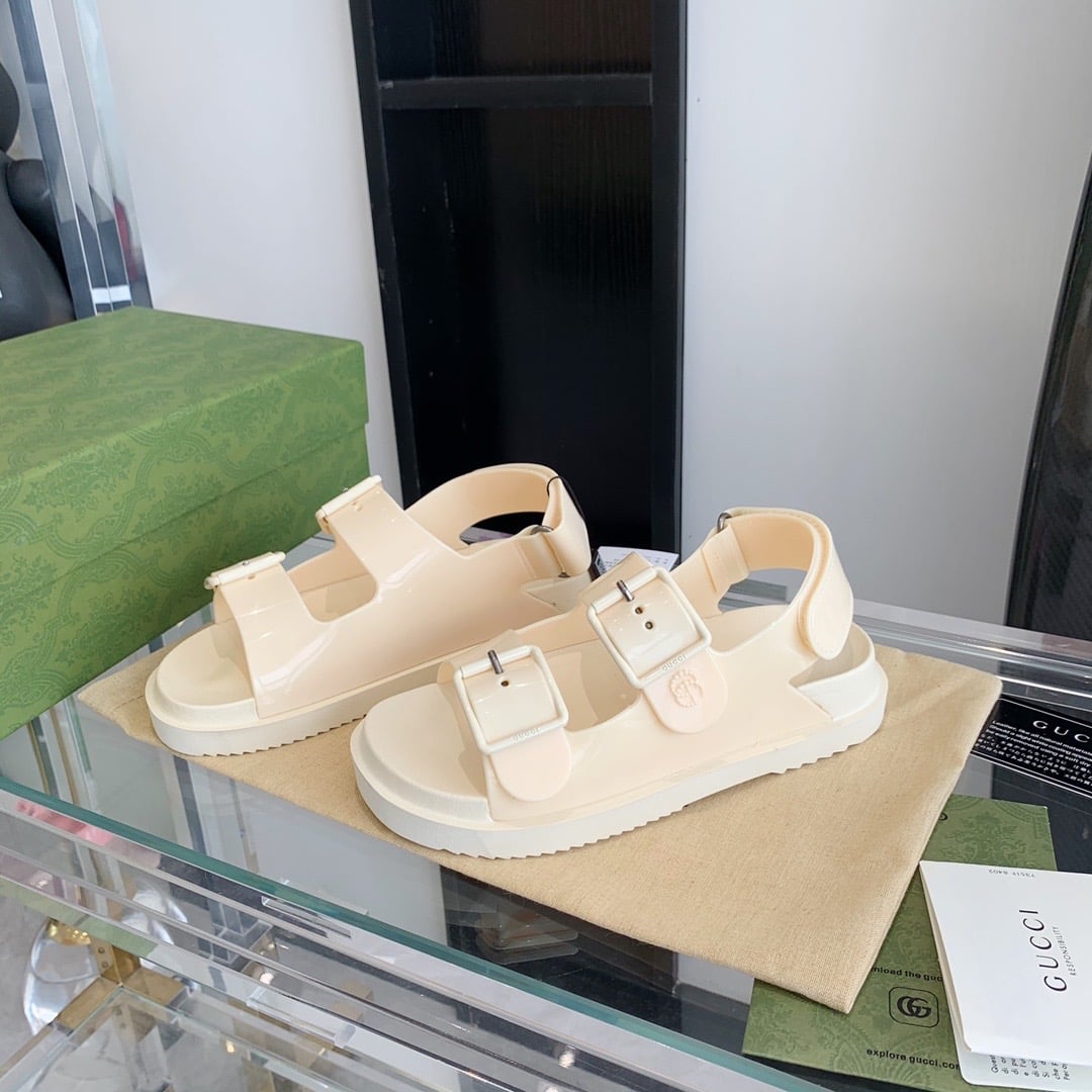 Gucci Women?S Sandal With Mini Double G White 660243 J8700 9050