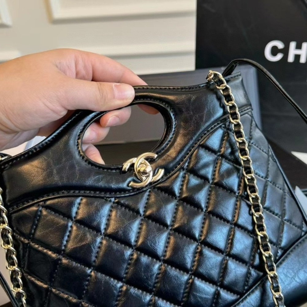 Chanel 31 Bag Leather Black 24Cm