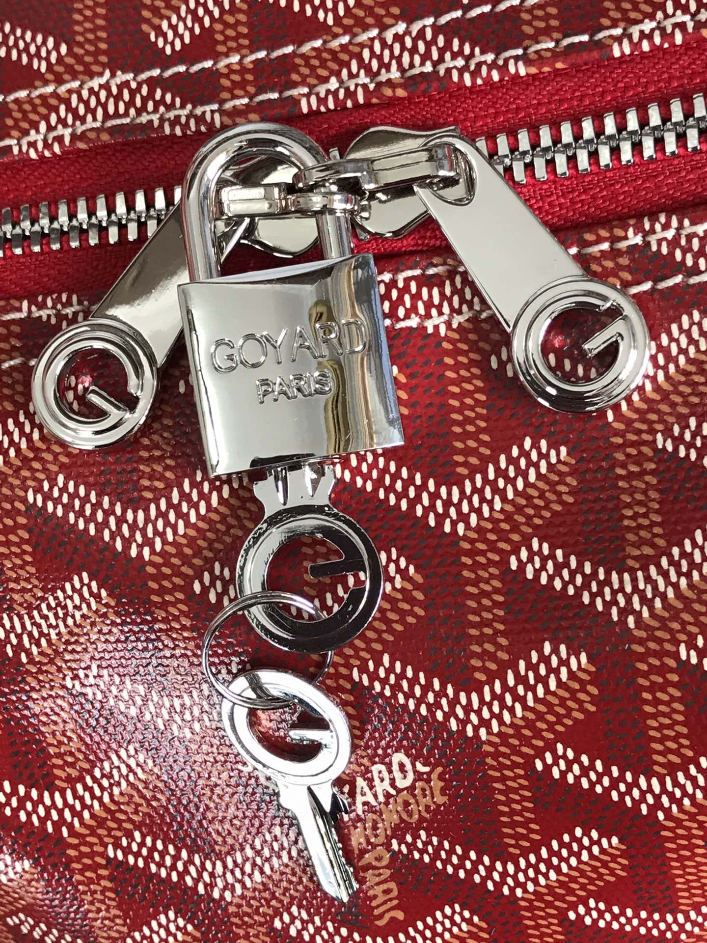 Goyard Boston 50 Bag Cm Red Goyardine Canvas And Calfskin Trim