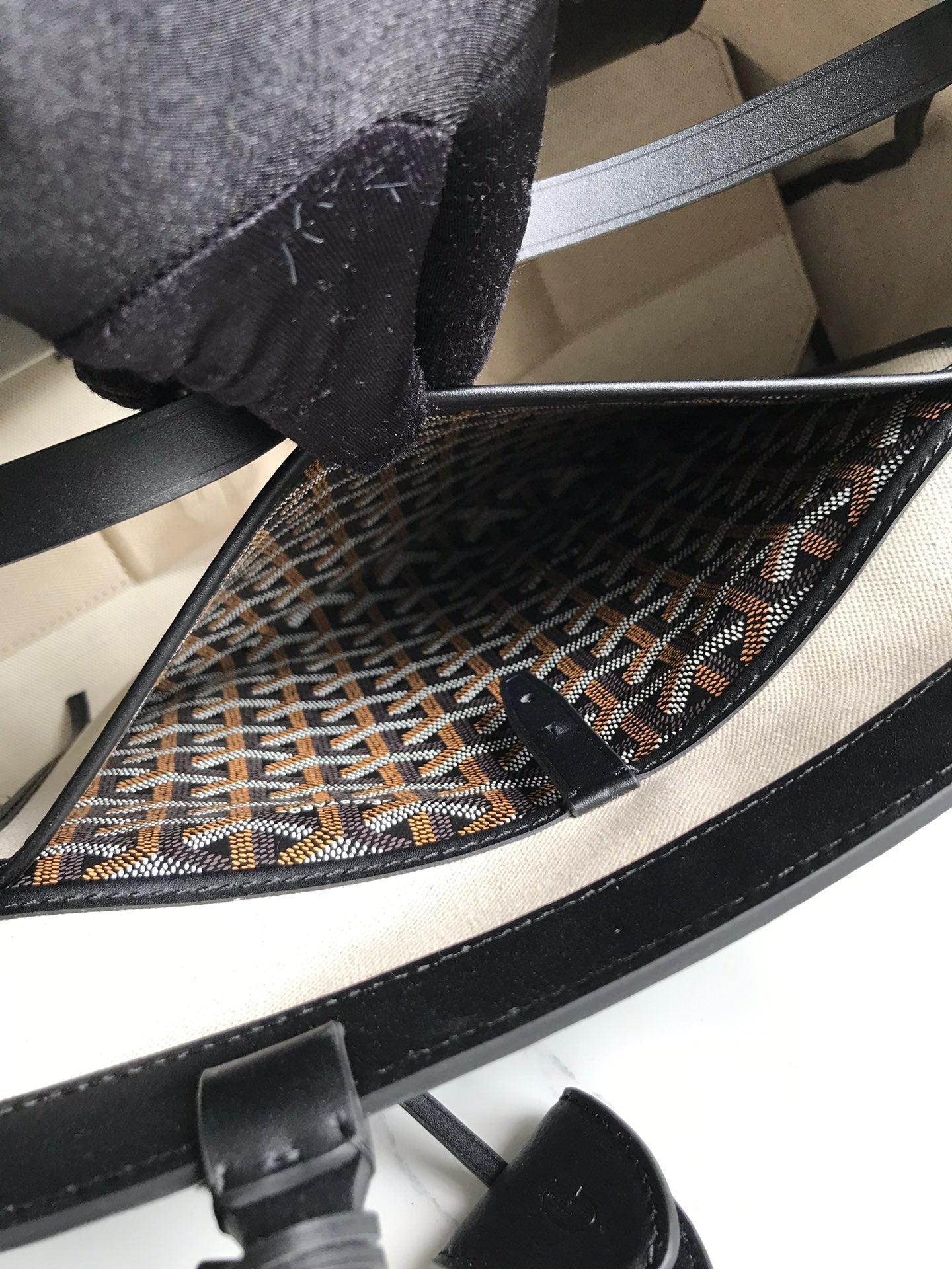 Goyard Bellechasse Biaude Pm Bag 36 Cm Black Goyardine Canvas And Calfskin Trim