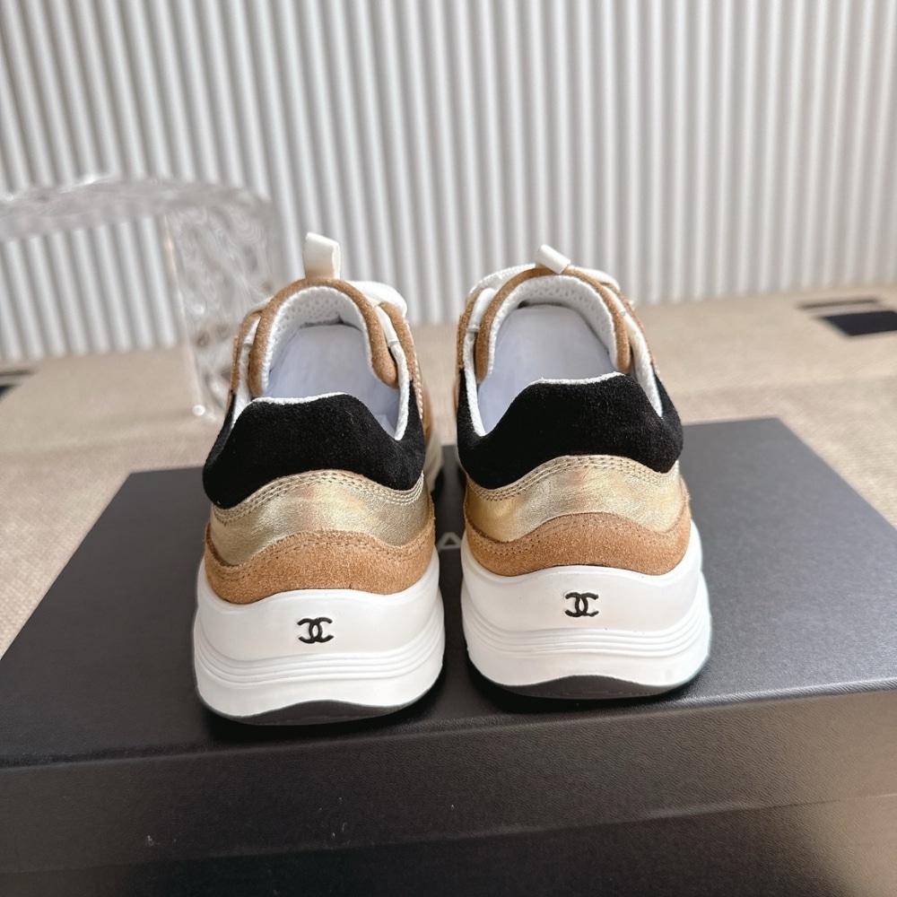 Chanel Sneaker Gold Beige And Black G46609 B21320 U2406