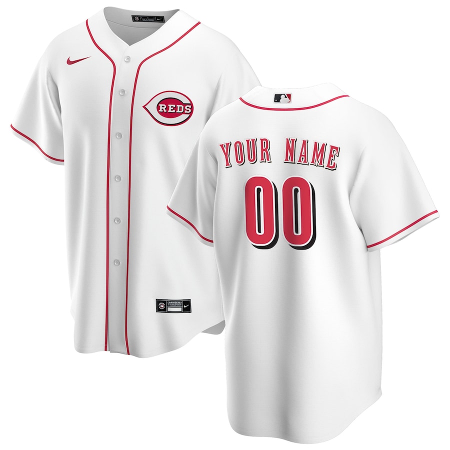 Cincinnati Reds Home Custom Jersey White