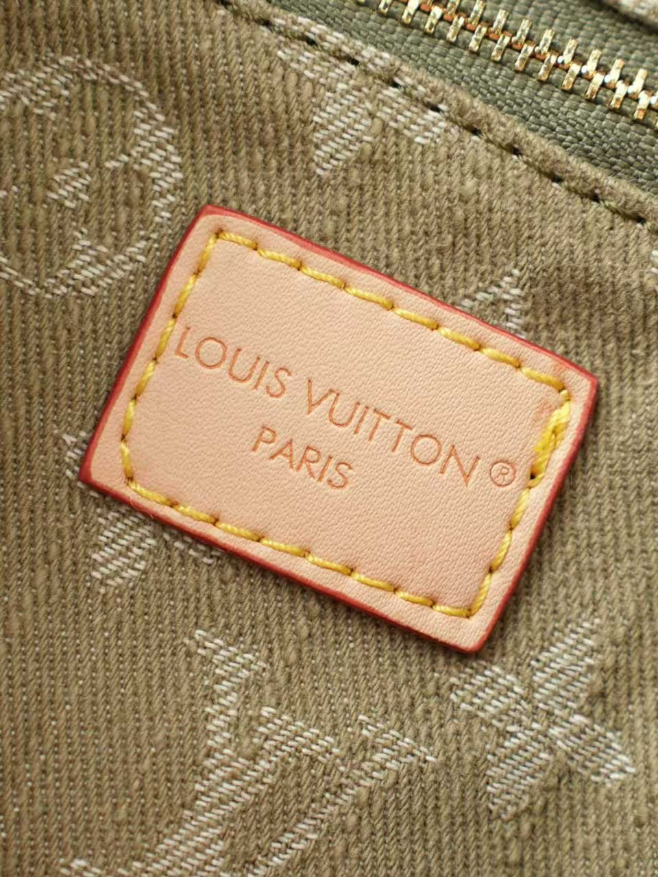 Louis Vuitton Carryall Cargo PM Bag Khaki Denim 33.5cm M27623