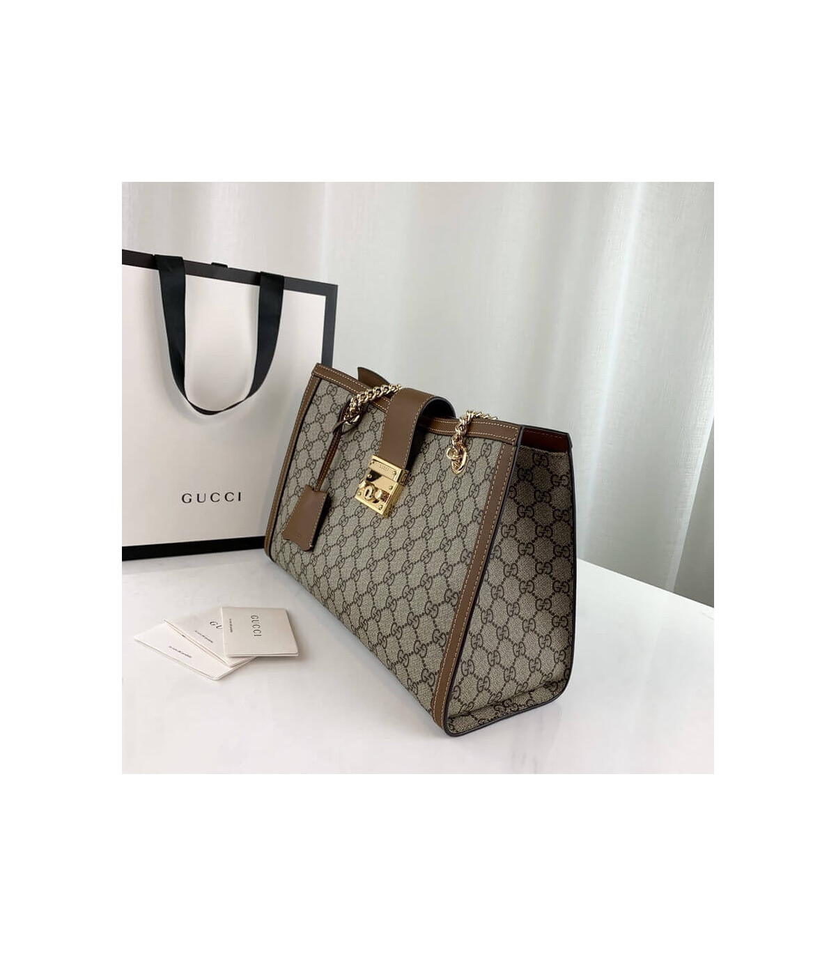 Gucci Padlock Medium GG Shoulder Bag Brown