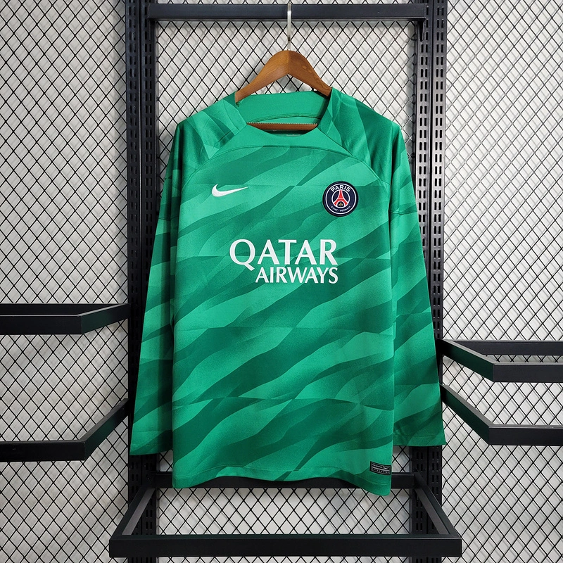 2023-24 PSG Long Sleeve Green Goalkeeper Football jersey