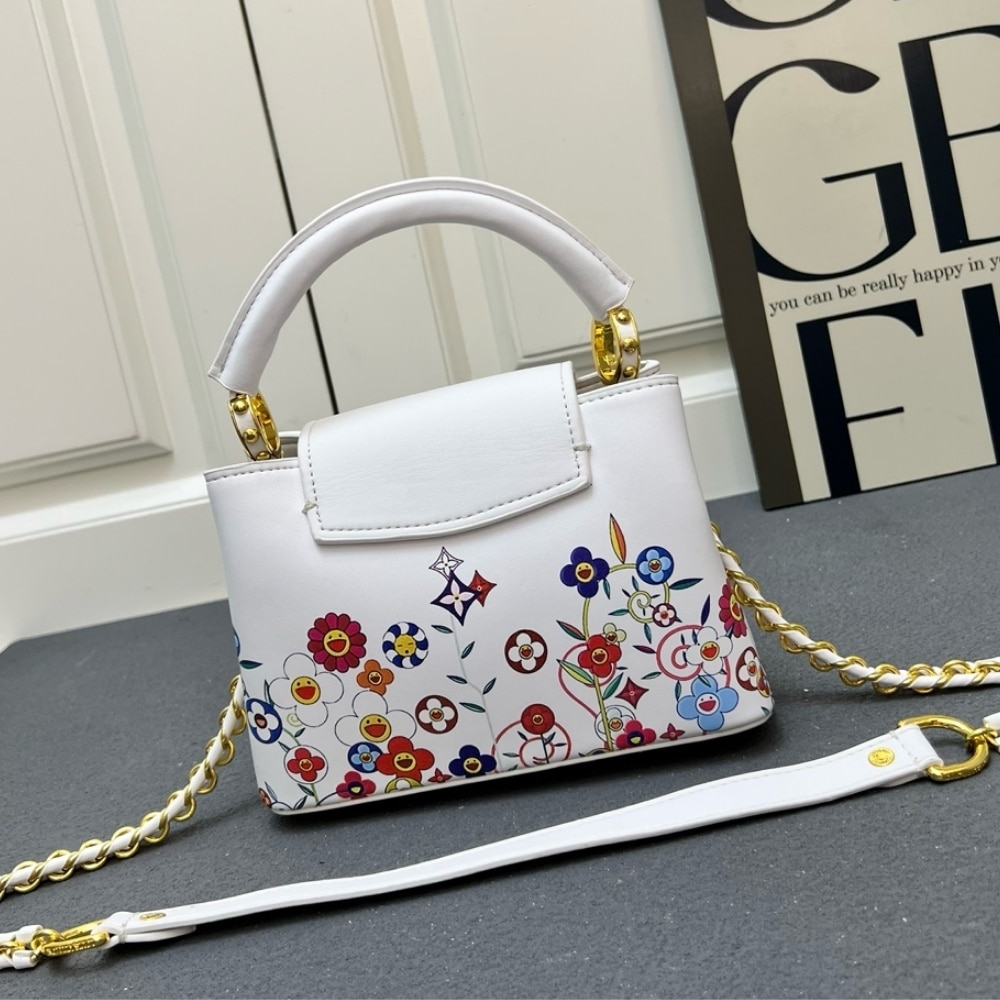 Louis Vuitton X Murakami Capucines East West Mini White 21cm M13246