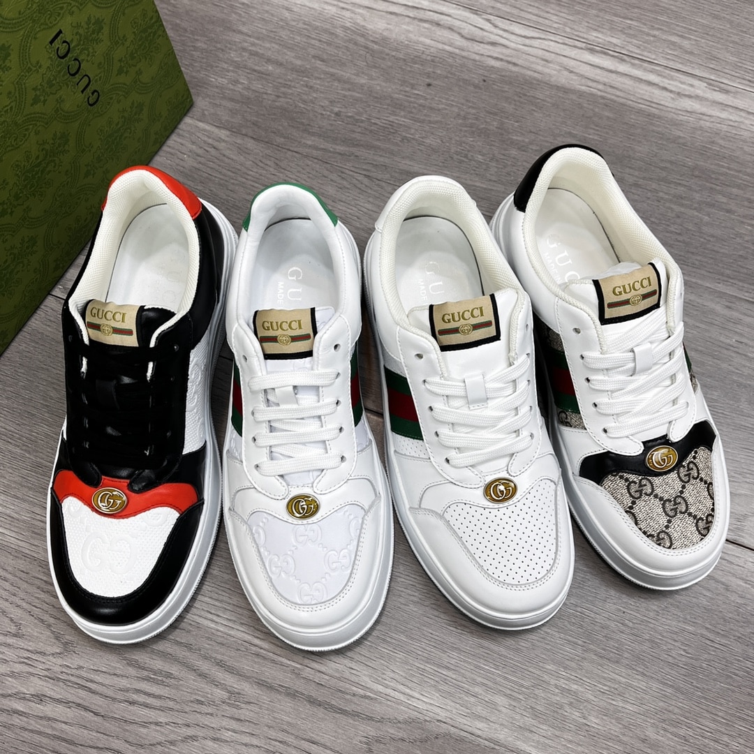 Gucci Screener Sneaker Gg Canvas With Web White