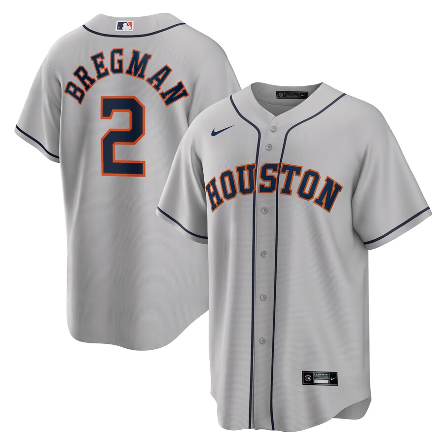 Alex Bregman Houston Astros Road Player Name Jersey Gray