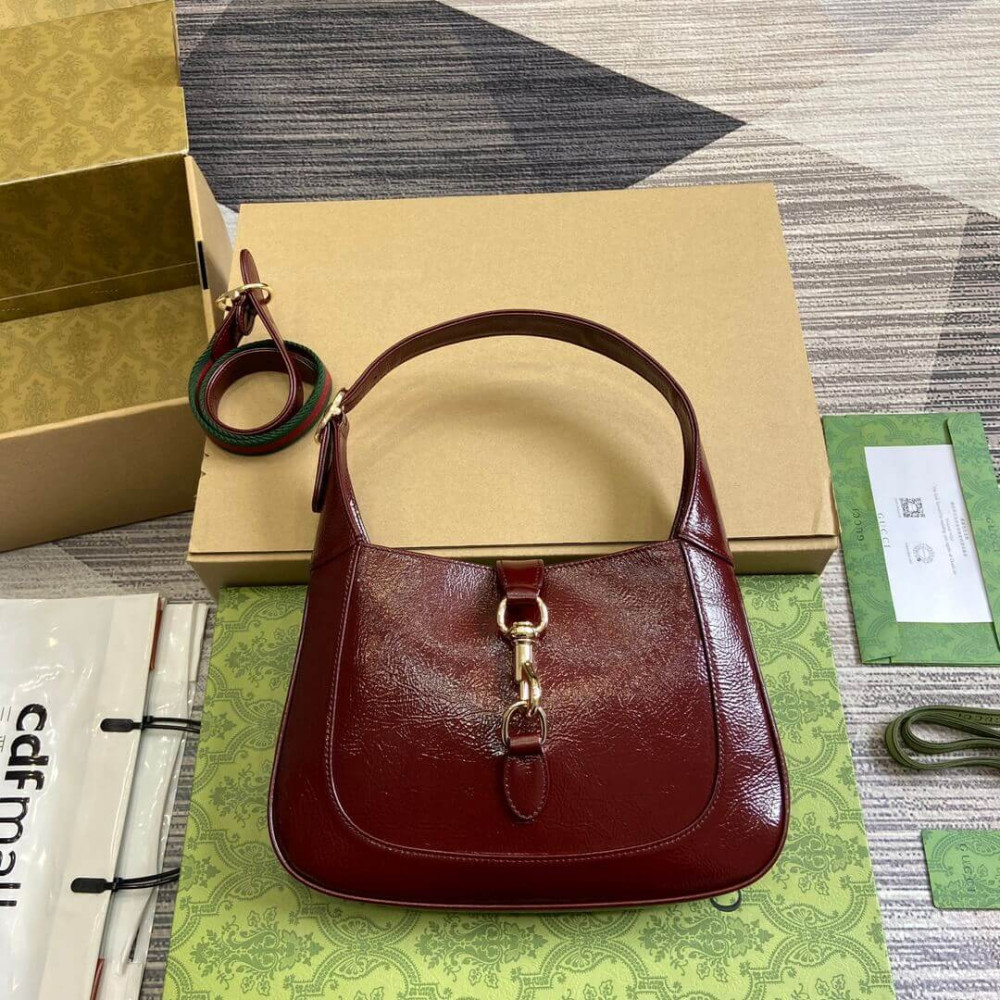 Gucci Jackie Small Shoulder Bag Patent Leather 27.5cm