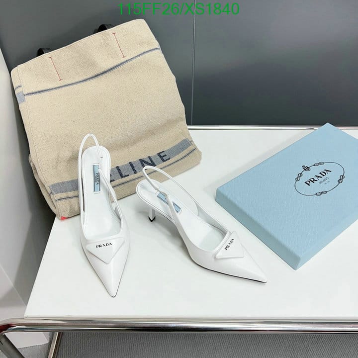Prada Brushed Leather Slingback Pumps White 1I901M055F0009F075