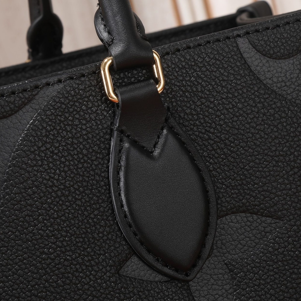 Louis Vuitton Onthego MM Monogram Empreinte Leather Tote Bag Black 35cm M45595
