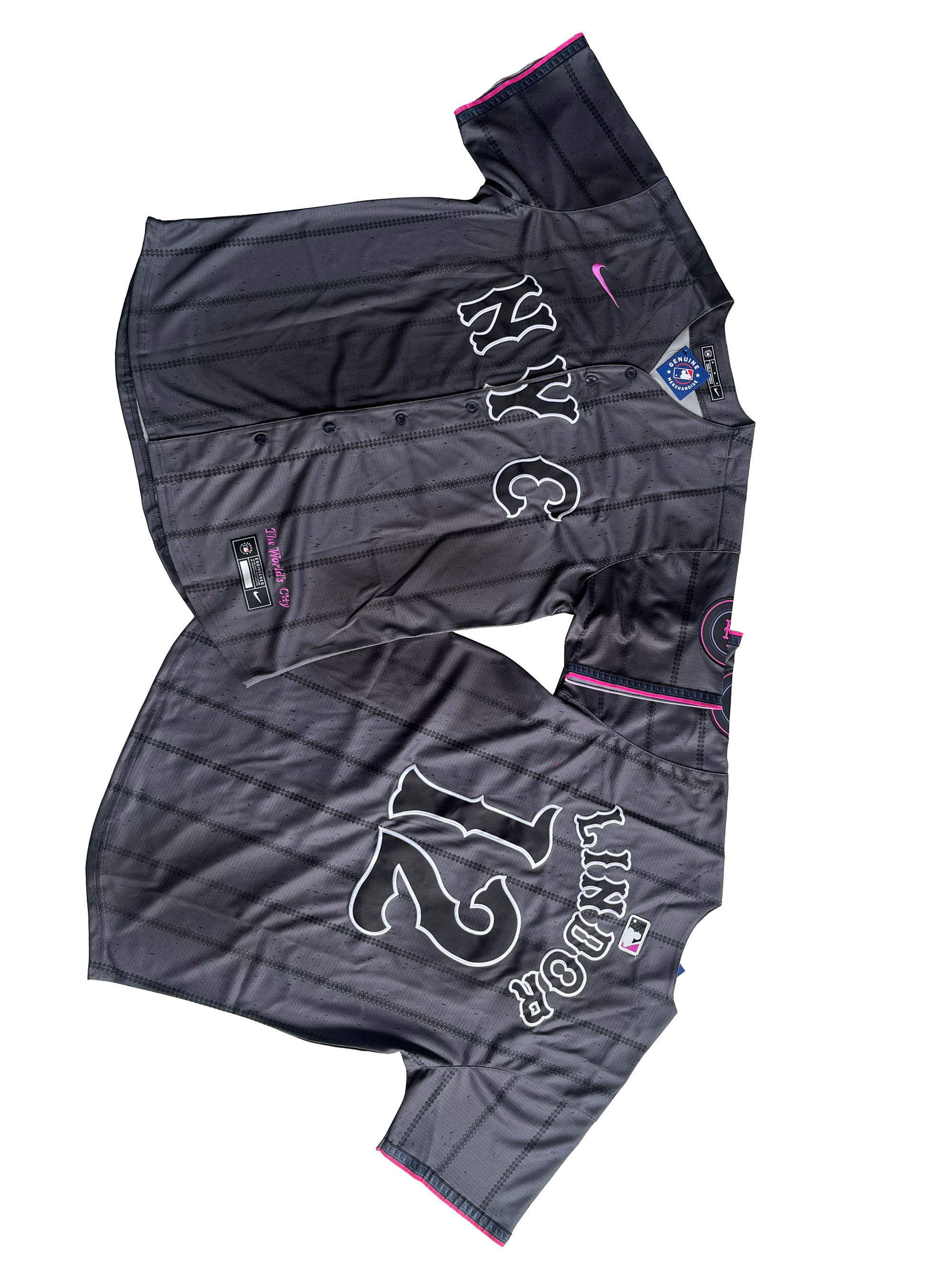 Men's New York Mets Francisco Lindor #12 Graphite 2024 City Connect Limited Player Jersey