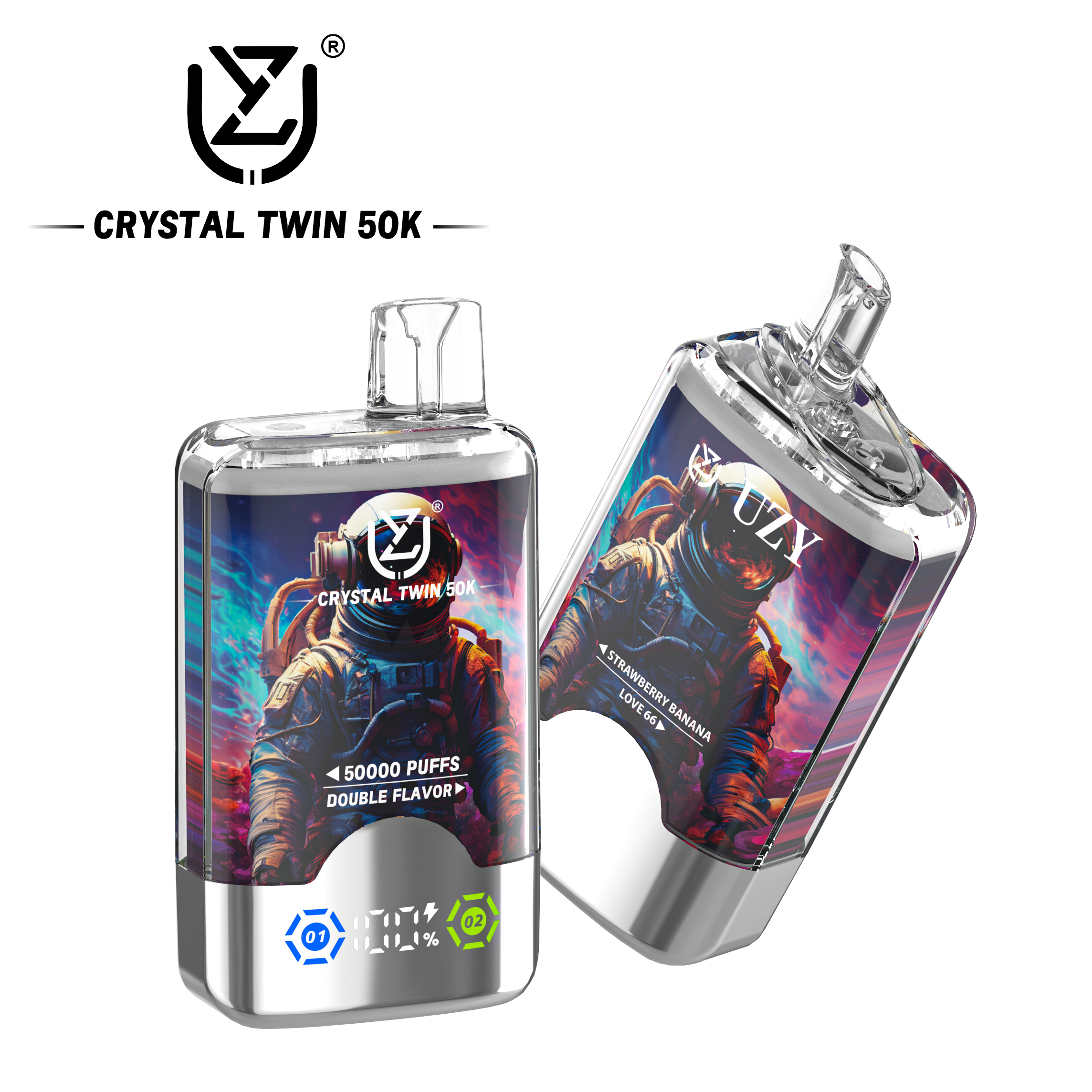 UZY CRYSTAL TWIN 50K Puffs Prefilled Vape |  Rechargeable