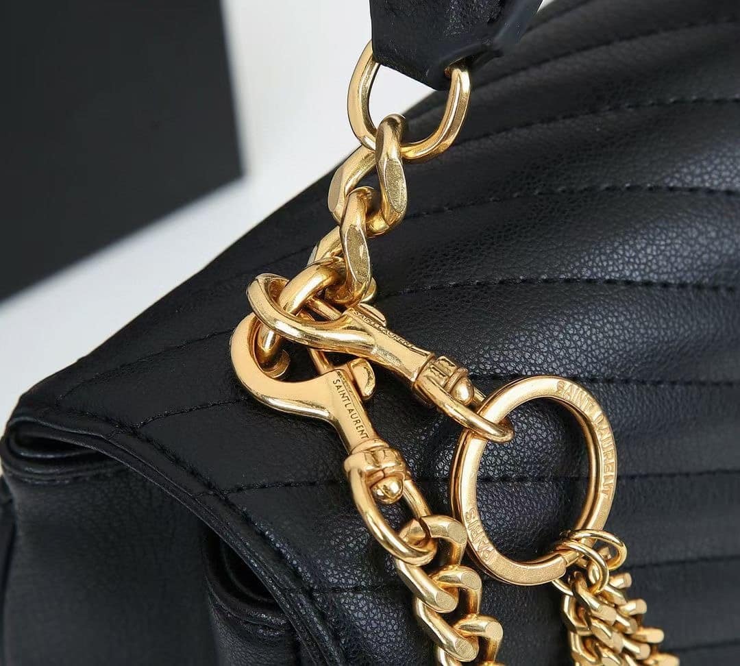 Saint Laurent College Large Chain Bag Black 25Cm 600278Brm071000