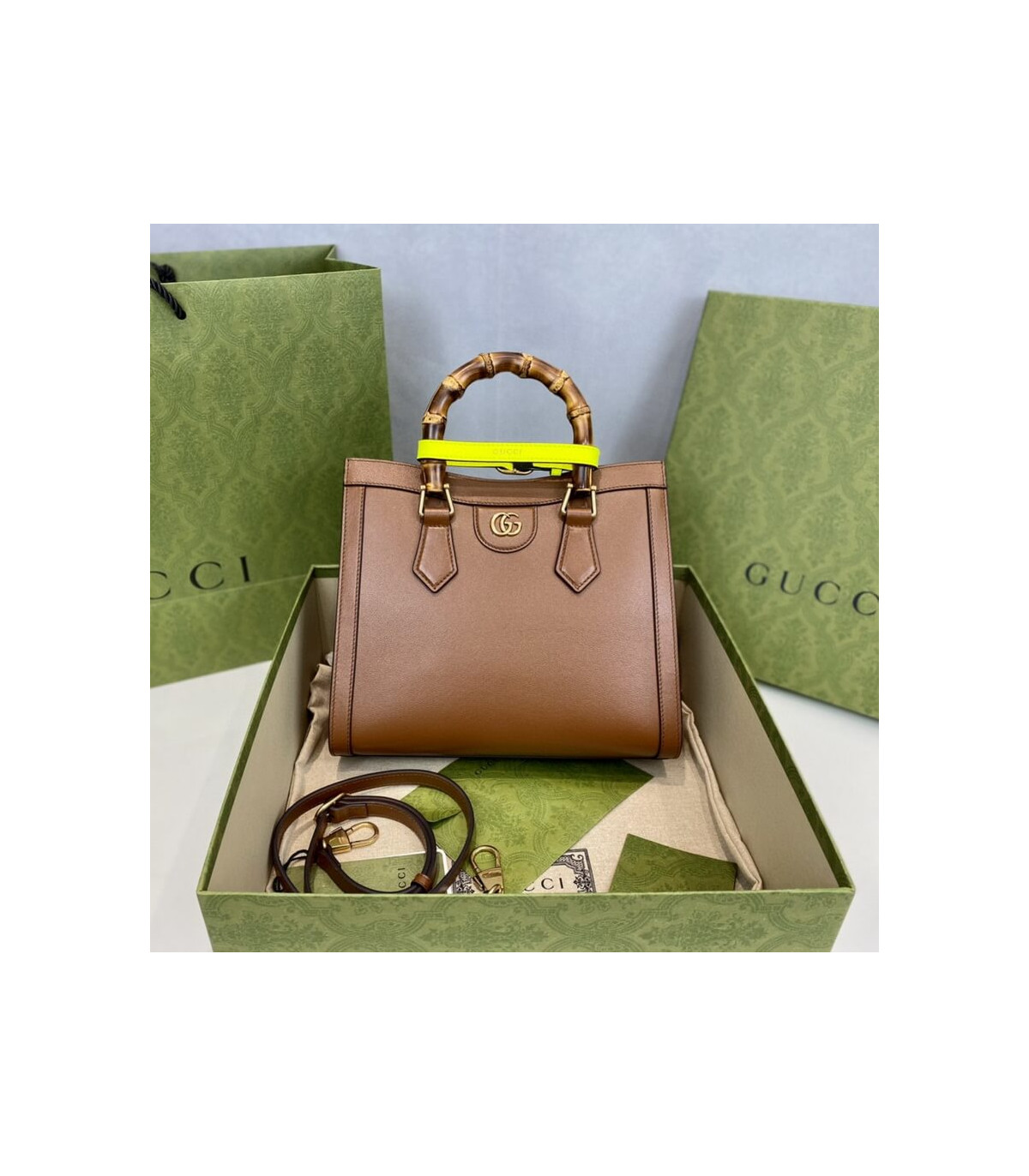 Gucci Diana Small Tote Bag Brown