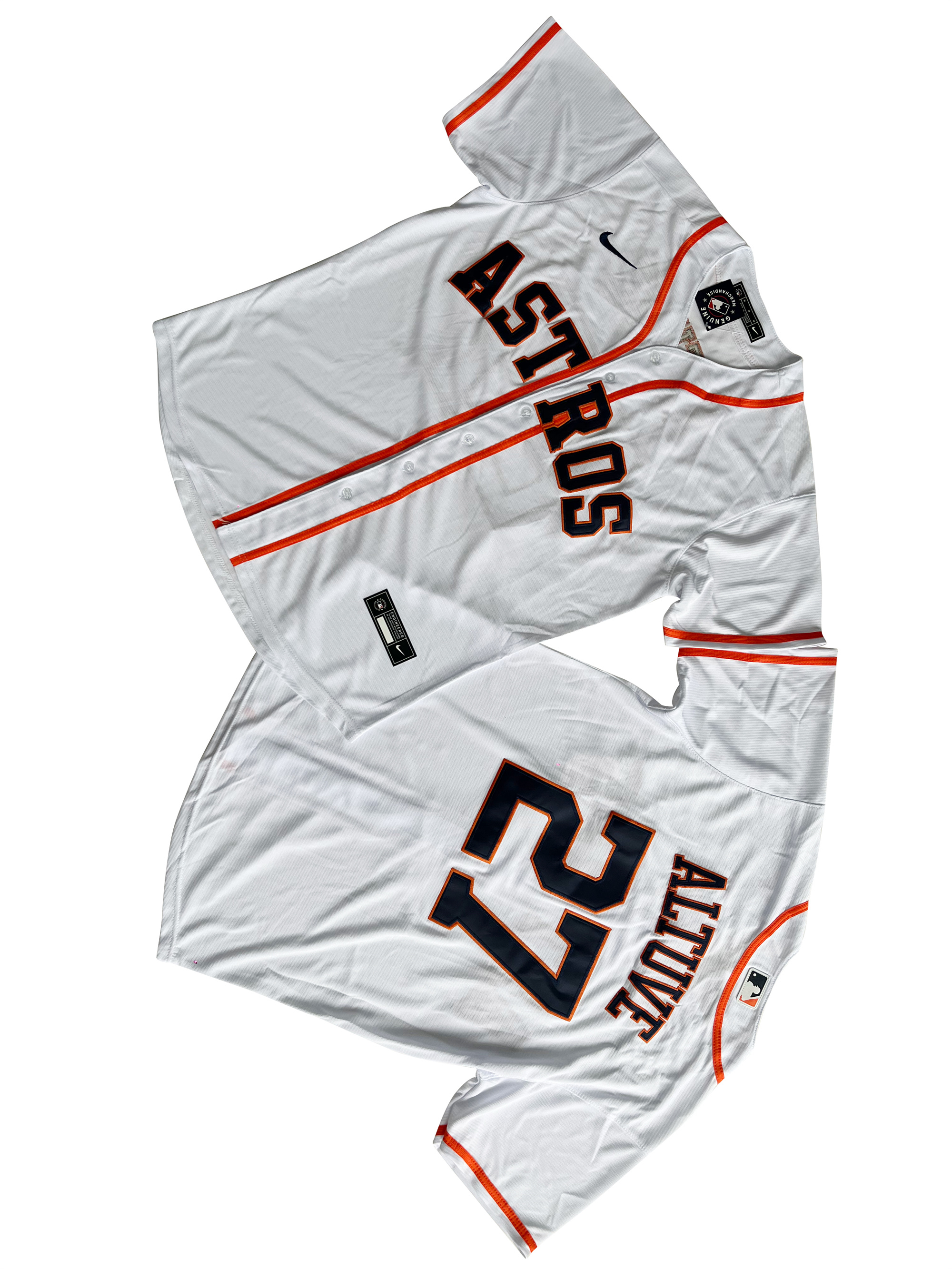 Men's Houston Astros 27# Jose Altuve White Home Replica Player Name Jersey