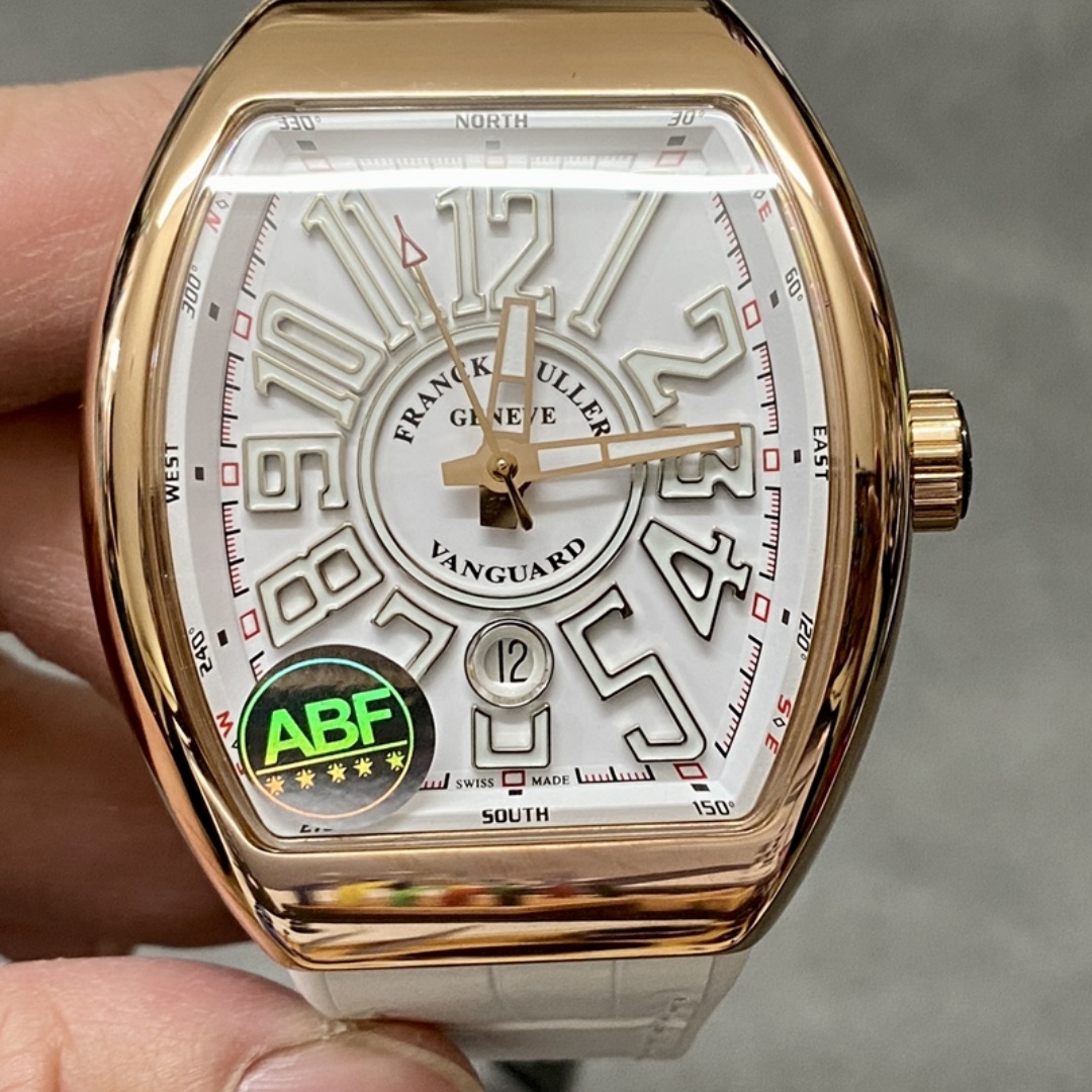 【Super Clone】Franck Muller Vanguard Date Rose Gold V 45 SC DT 5N BC