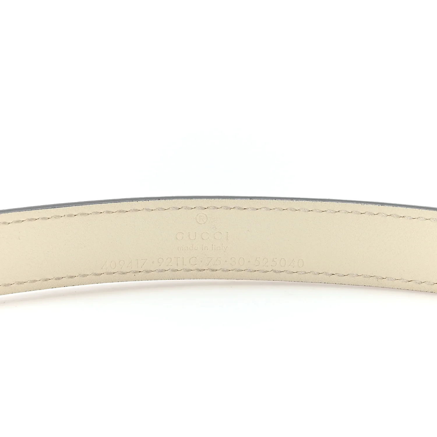 GG Supreme Monogram Matte Plutone Calfskin Double G 20mm Belt 75 30 Beige White New Acero