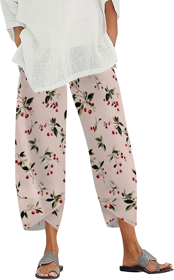 Palazzo Pants for Women Beach Work Walking Casual Active Comfy Exercise Elastic Waist Yoga Trousers with Pockets