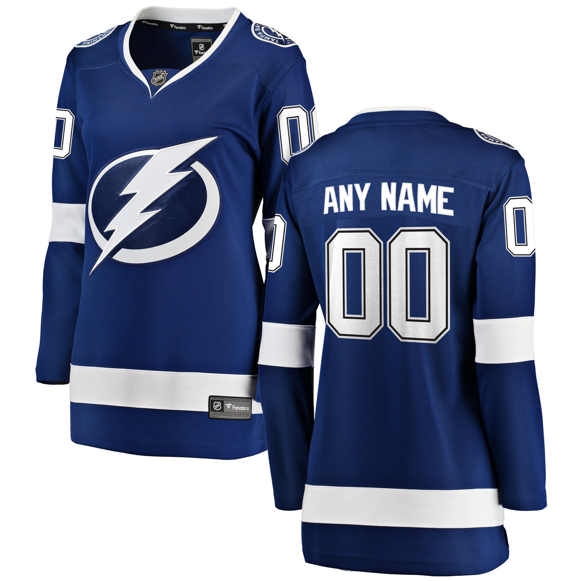 Tampa Bay Lightning Fanatics Women’s Home Breakaway Custom Jersey – Blue