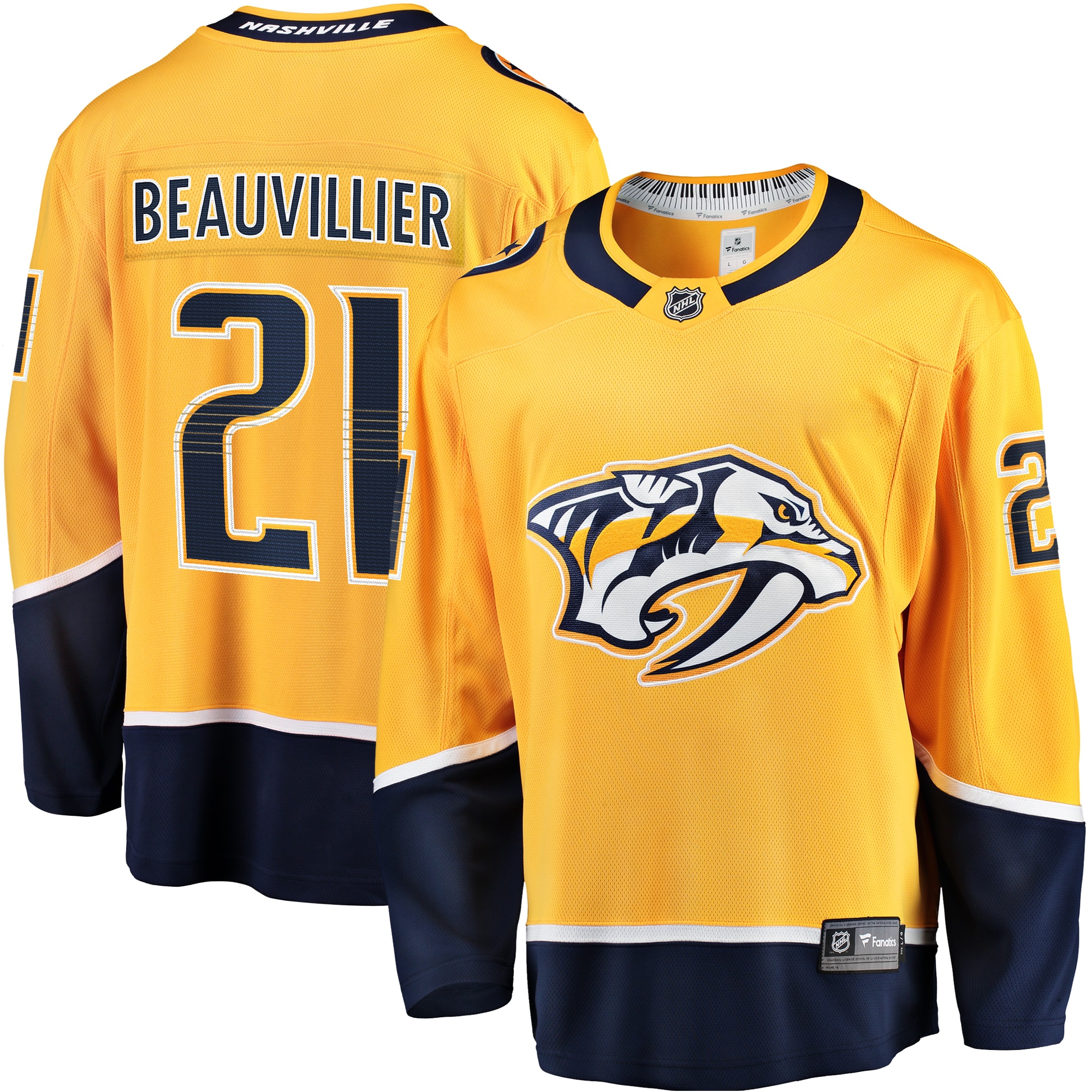 Anthony Beauvillier Nashville Predators Fanatics  Premier Breakaway Player Jersey – Gold