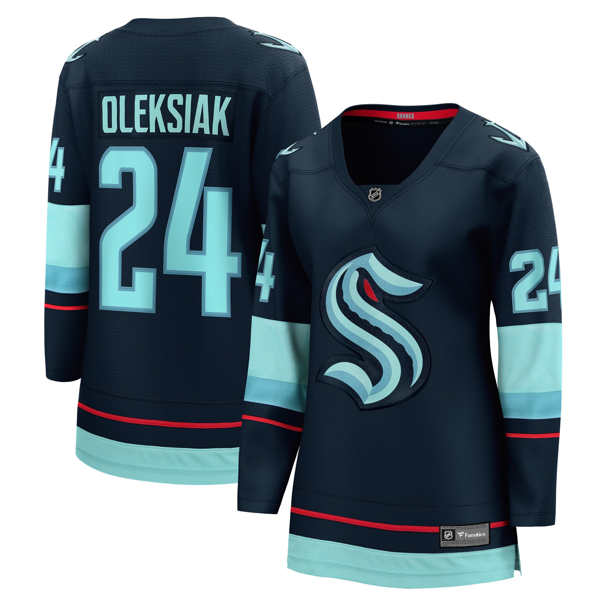 Jamie Oleksiak Seattle Kraken Fanatics Women’s Home Breakaway Player Jersey – Deep Sea Blue