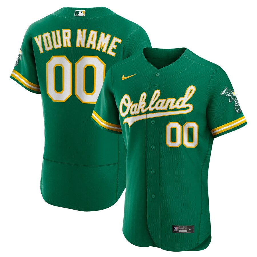 Oakland Athletics Alternate Custom Jersey Kelly Green