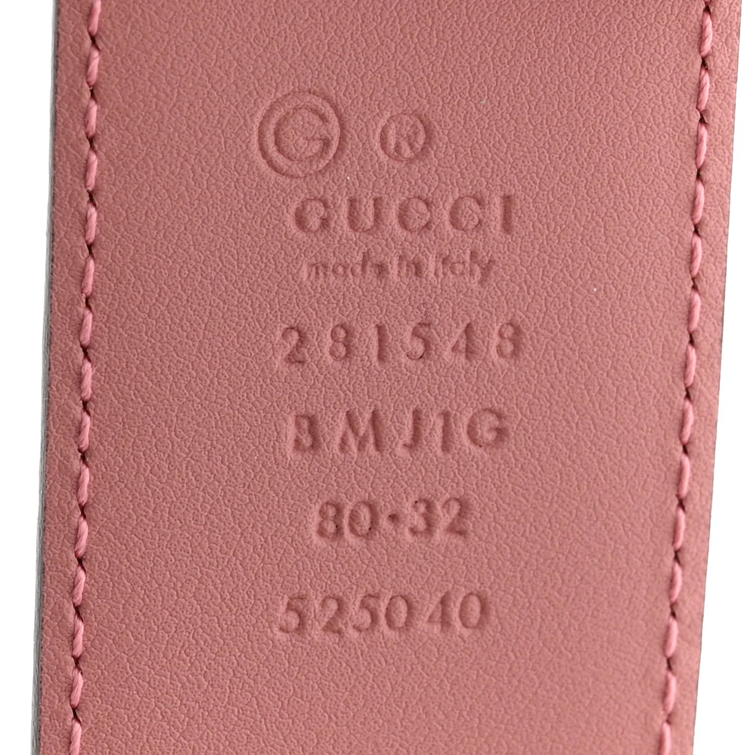 Soft Microguccissima Margaux Calfskin Belt 80 32 Soft Pink
