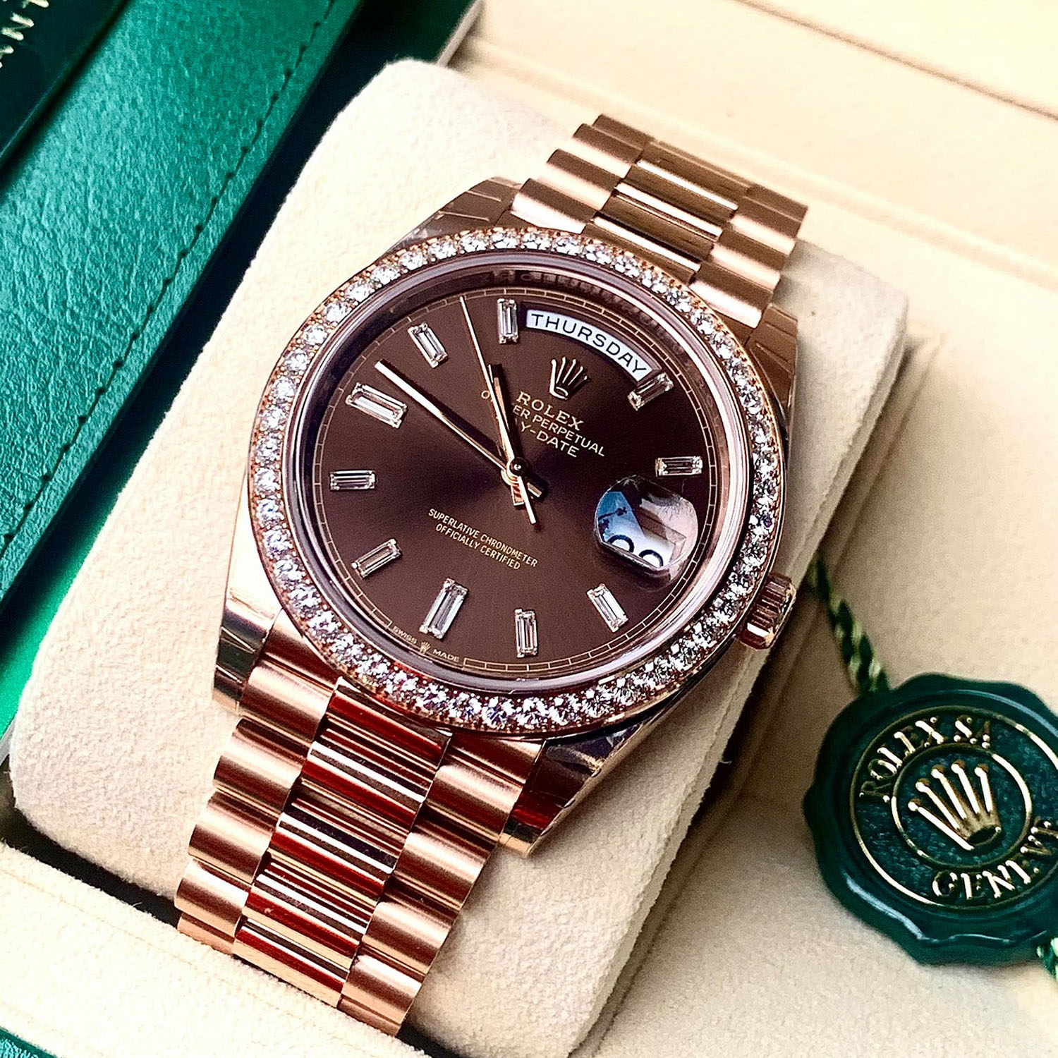 Rolex Day-Date 40 mm Chocolate Dial 228345RBR