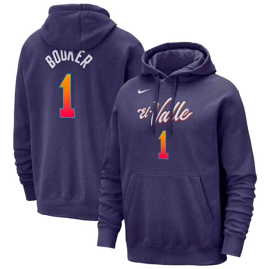 Devin Booker Phoenix Suns 2023/24 City Edition Name & Number Pullover Hoodie - Purple