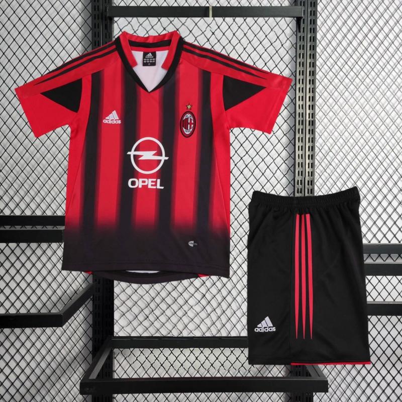 Retro kids 2004-05 KIDS AC Milan home KAKA MALDINI SHEVCHENKO Football jersey retro
