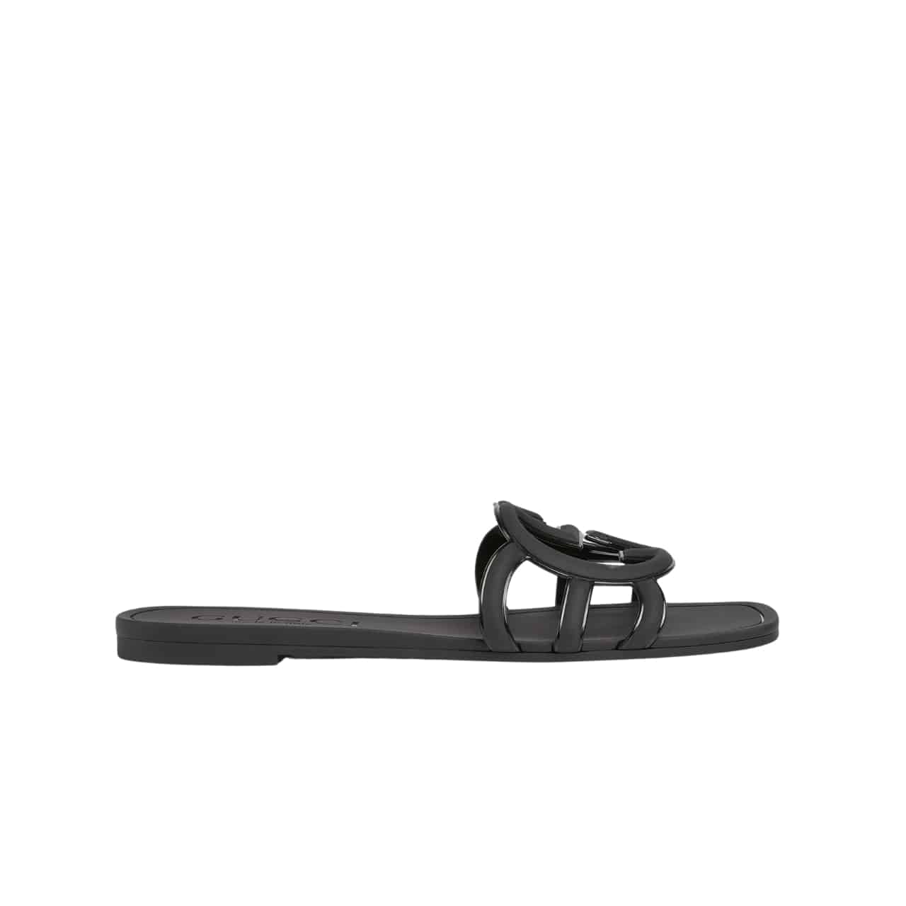 Gucci Women’S Interlocking G Slide Sandal Black ?780307 J8700 1000