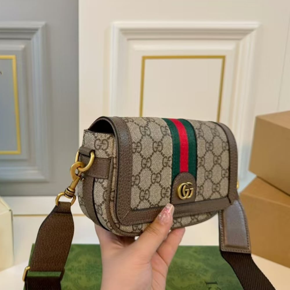 Gucci Ophidia Super Mini Shoulder Bag Brown 20Cm 795466 Fabia 9741