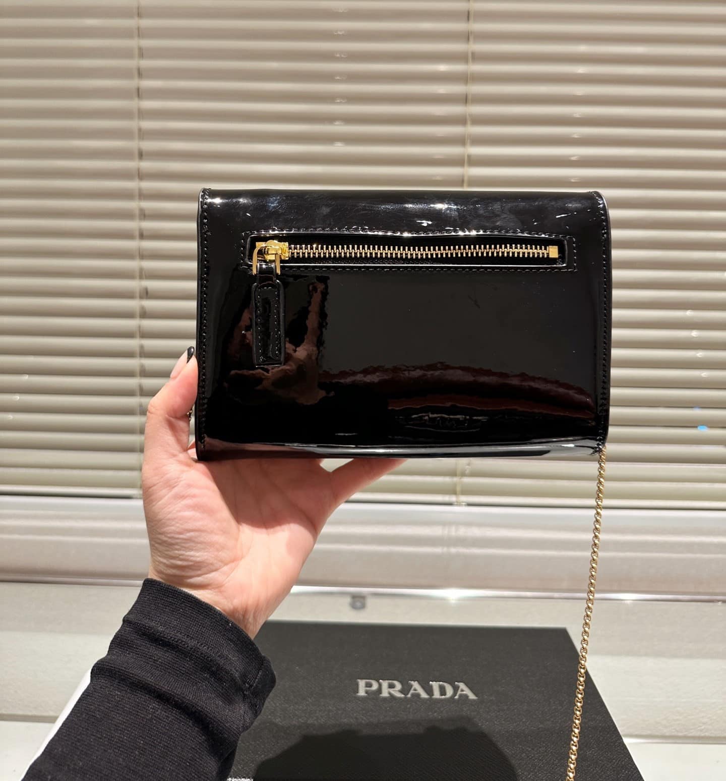Prada Patent Leather Mini Bag Black 20Cm