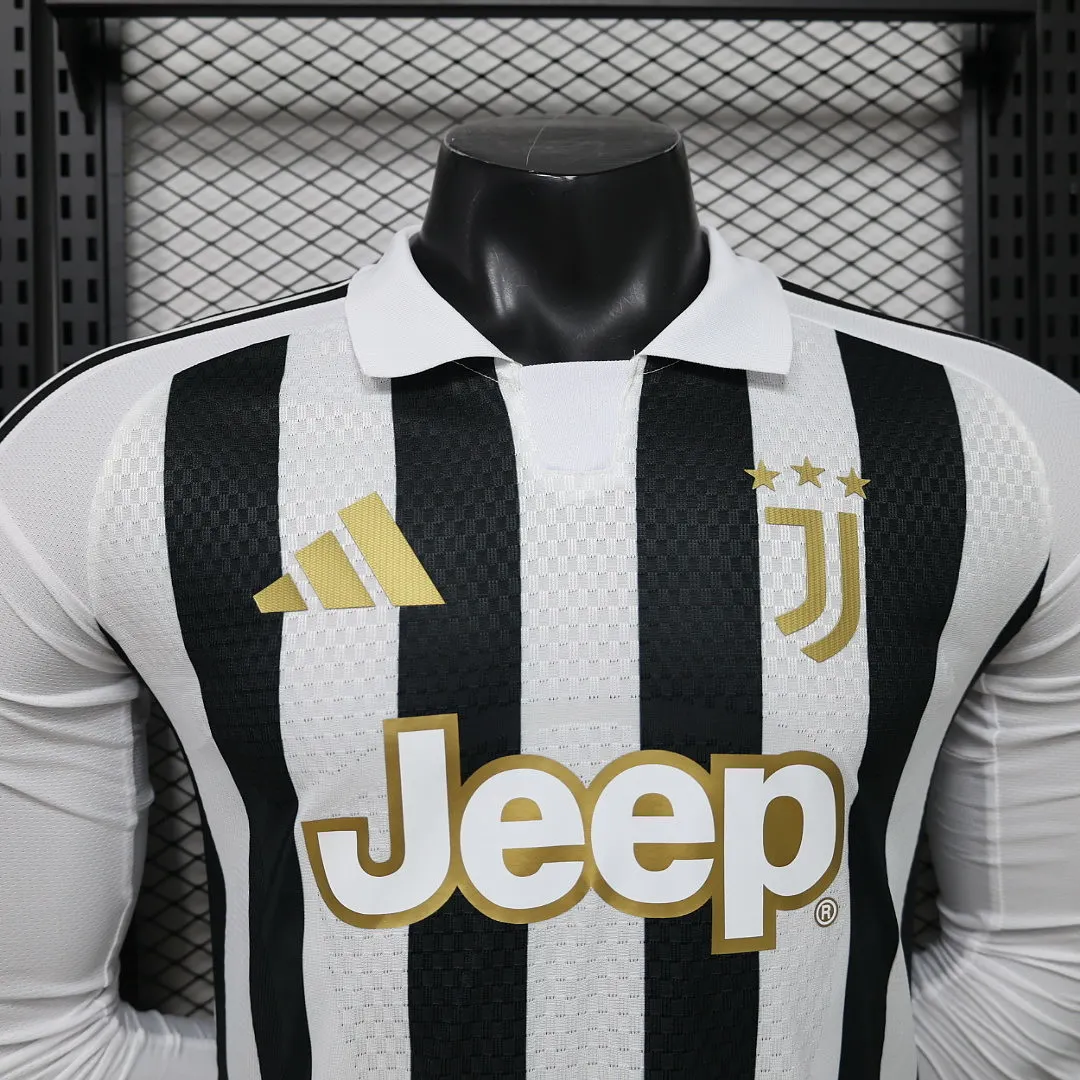 2026/27 Serie A Juventus Team Home Football Jersey Player Version Long Sleeves - JerseyFun