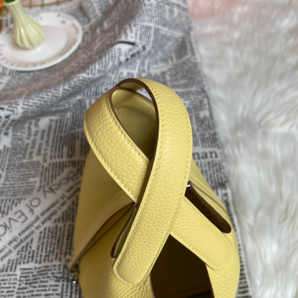 Hermes Picotin Lock Bag In Taurillon Clemence Limoncello 22Cm